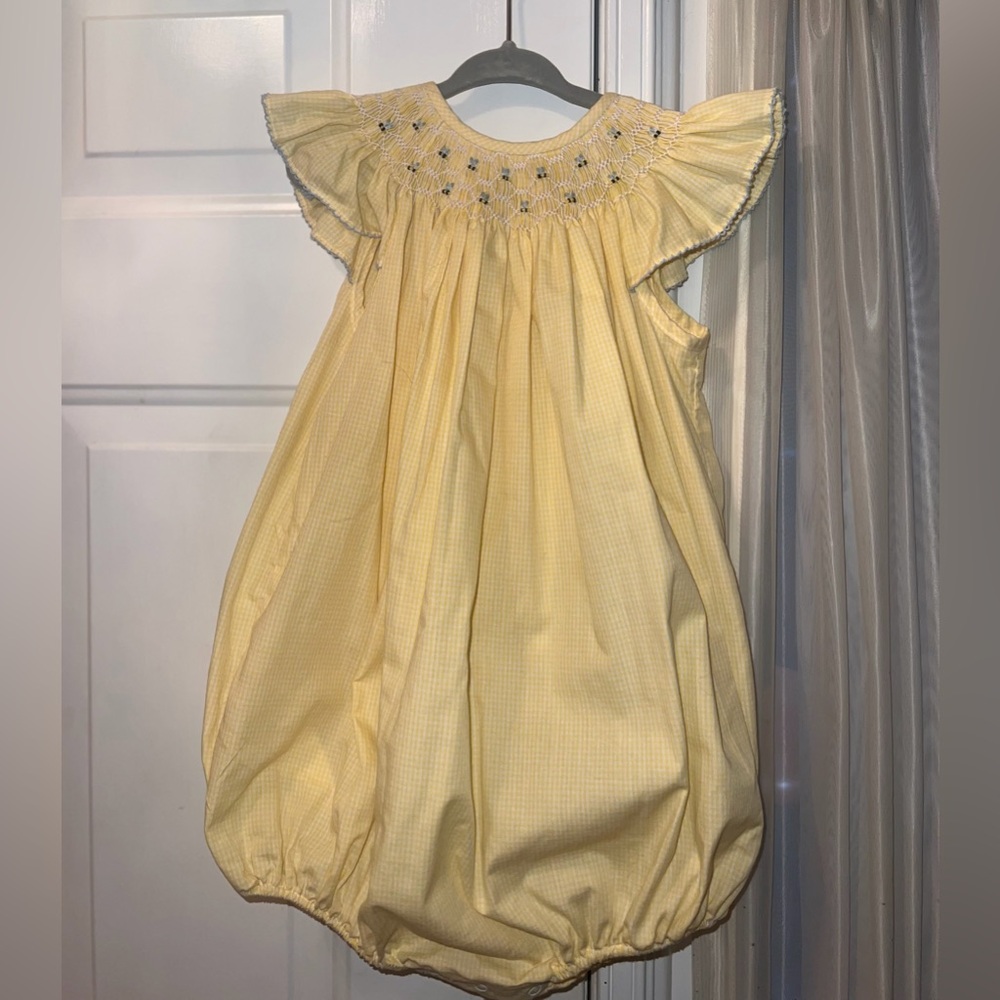 Dressie Jessie Hand Smocked Honey Bee Bubble - 3T